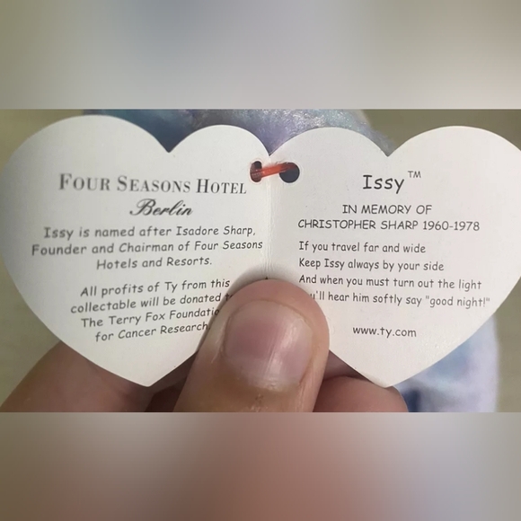 Vintage 2001 Issy Four Seasons Hotel Berlin Beanie Baby NWMT In Box - Picture 4 of 9